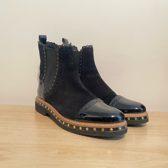 Free People Shoes - Free People Black Ankle Boots with Studded Trim